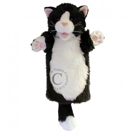Kot czarno-biały długa pacynka